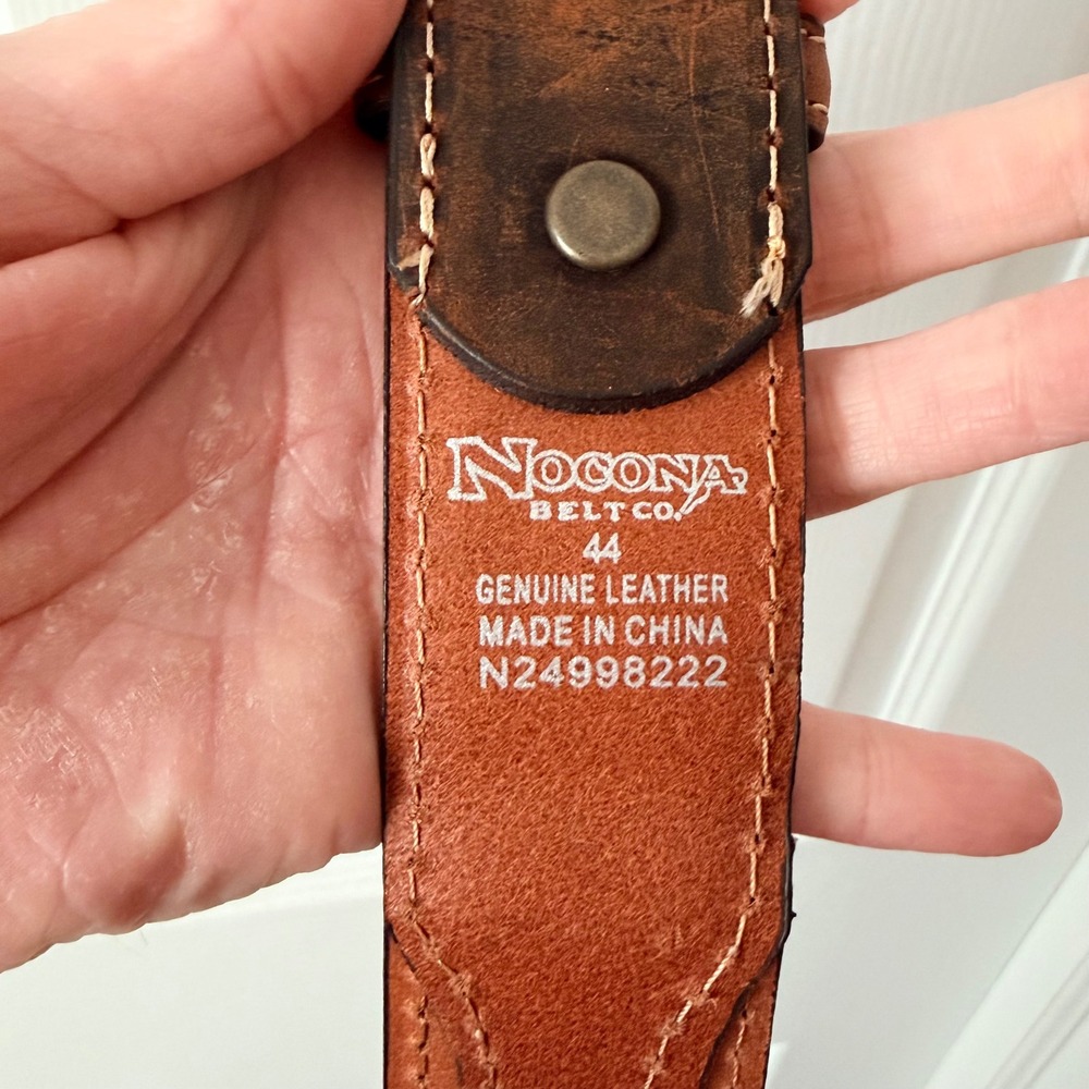 Nocona Belt Co Mens 44 Brown Leather Camo  Belt N24998222 - Picture 6 of 10